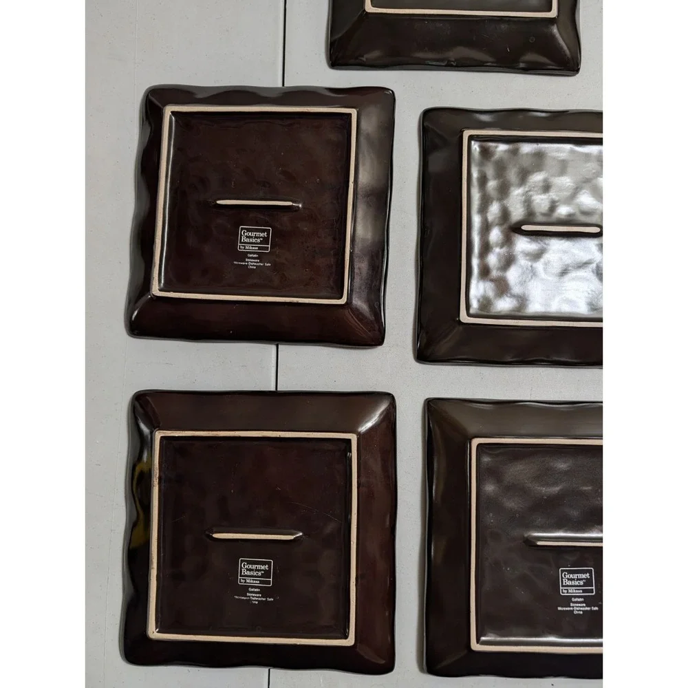 Mikasa Gallatin Stoneware Gourmet Basics Square Salad Plates 7 3/4